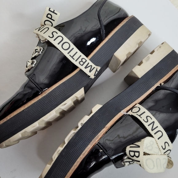 Zara Black Patten Leather Stack Shoes - Picture 12 of 15